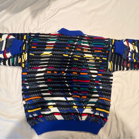 VINTAGE Coogi Sweater Men XL Black Red Wool Pullover Hip Hop Biggie 90s Textured - Picture 6 of 14